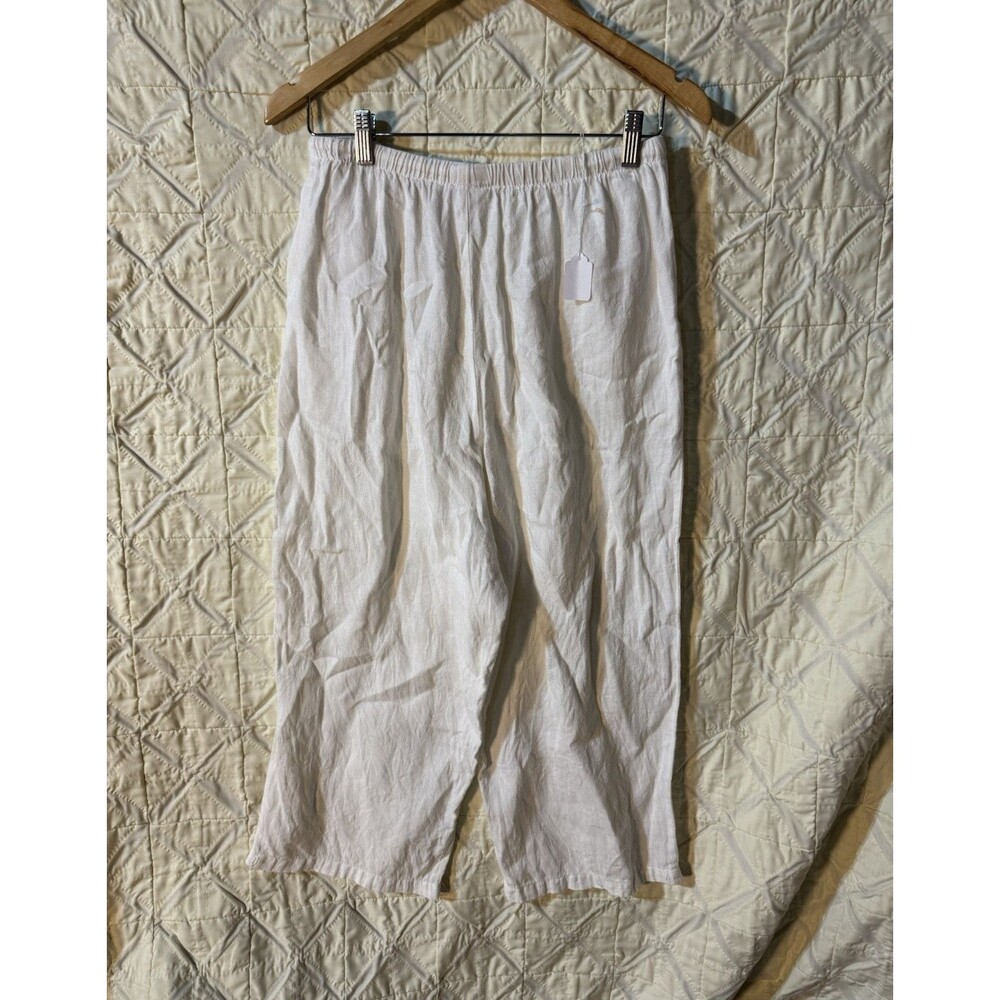 Hot Cotton Women's White Pants w/ Elastic Waist Size S Regular